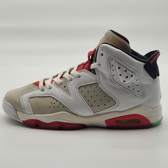 Youth Jordan 6 Retro Hare GS 7Y - Neutral Grey/True Red - Style #384665-062 Used - Picture 10 of 13